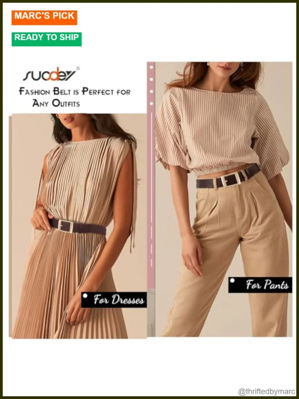 Wide Waist Belt with Pin Buckle 1.5